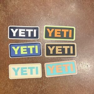 Yeti Multicolor Logo Sticker Pack - Blue, Orange, Lime, Teal, Navy, Beige